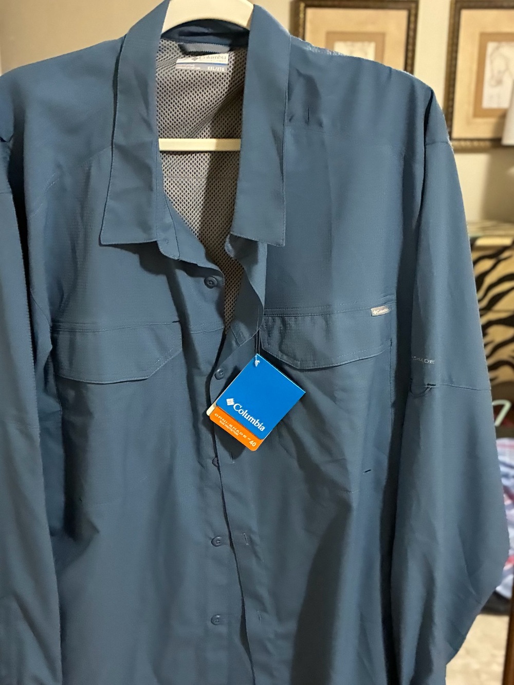 Columbia Men's Slate Blue Long-Sleeve Button-Down Shirt